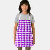 Tablier Motif diamant de Checker blanc rose violet (Insitu)