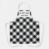 Tablier Motif diamant élégant noir et blanc (Recto)