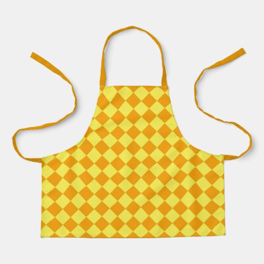 Tablier Motif diamant orange jaune Checker (Recto)