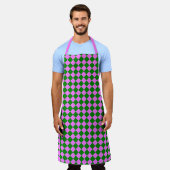 Tablier Motif diamant Pink Green Checker (Porté)