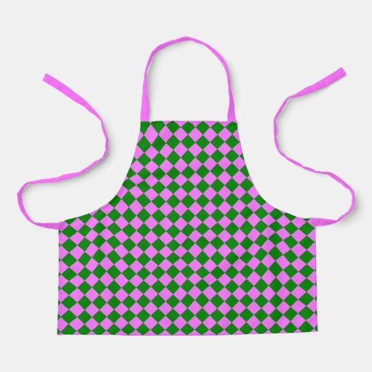 Tablier Motif diamant Pink Green Checker (Recto)