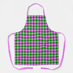 Tablier Motif diamant Pink Green Checker