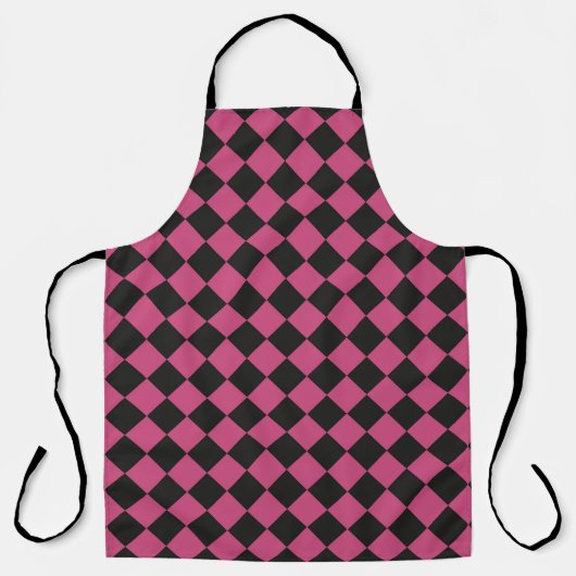 Tablier Motif diamant rose noir Checker (Recto)