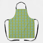 Tablier Motif diamant tons verts bleus frais (Recto)