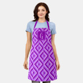 Tablier Motif diamant trois tons violet Monogram (Porté)