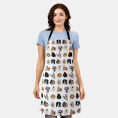 Tablier Motif d'illustration du visage de chien mignon (Porté)