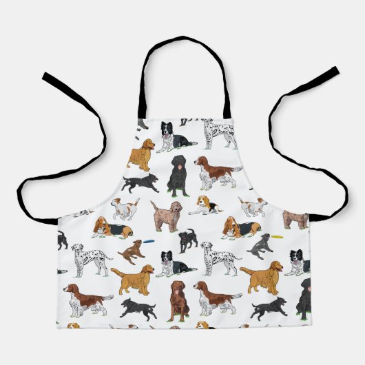 Tablier Motif d'illustrations de chiens mignons (Recto)