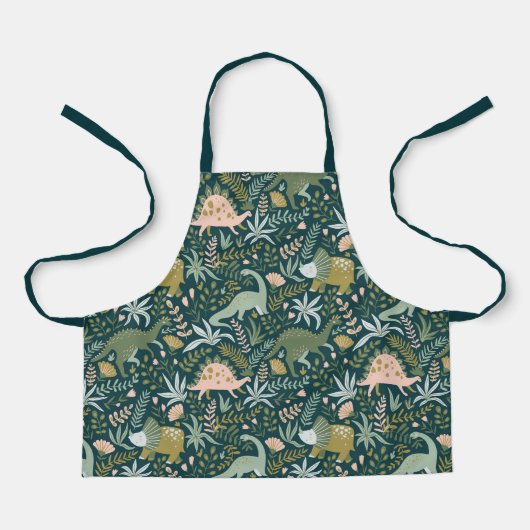 Tablier Motif Dinosaur Vert (Recto)