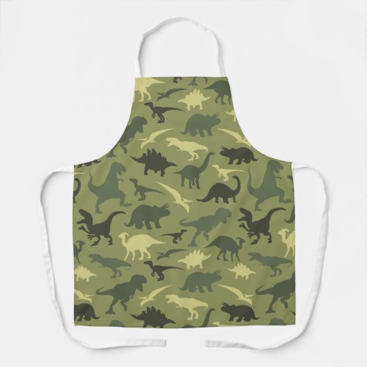 Tablier Motif Dinosaure, Silhouette Dinosaure, Dino Vert (Recto)