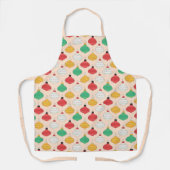 Tablier Motif d'ornements de Noël rétro (Recto)