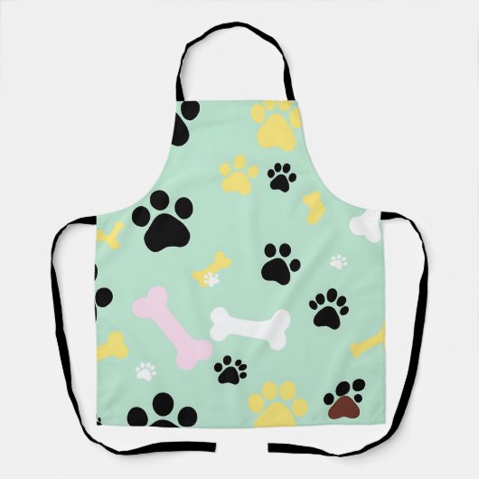 Tablier Motif d'os d'empreintes de pattes de chien (Recto)