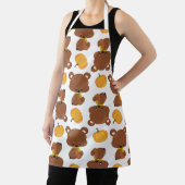 Tablier Motif D'Ours, Ours Mignons, Automne, Citrouille (Insitu)