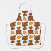 Tablier Motif D'Ours, Ours Mignons, Automne, Citrouille (Recto)
