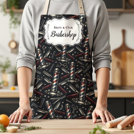 Tablier Motif d'outils de barbier vintage