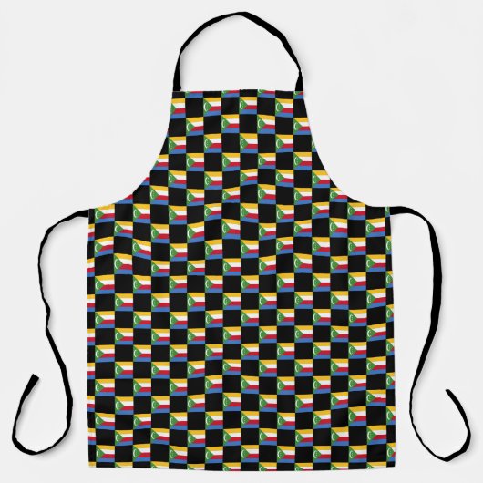 Tablier motif du drapeau À damiers Comores (Recto)