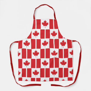 Tablier Motif du drapeau canadien Feuille d'érable rouge