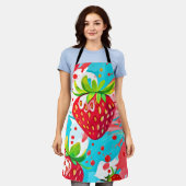 Tablier Motif Éclaboussure de Fraise (Porté)