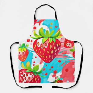 Tablier Motif Éclaboussure de Fraise