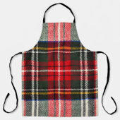 Tablier Motif écossais tartan. Laine rouge et blanche plai (Recto)