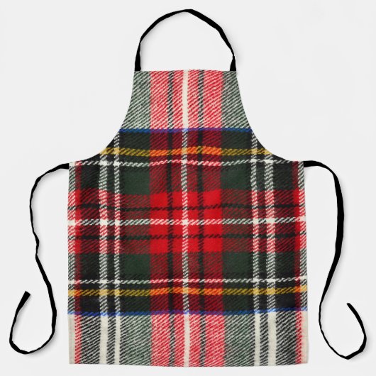 Tablier Motif écossais tartan. Laine rouge et blanche plai (Recto)