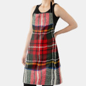 Tablier Motif écossais tartan. Laine rouge et blanche plai (Insitu)
