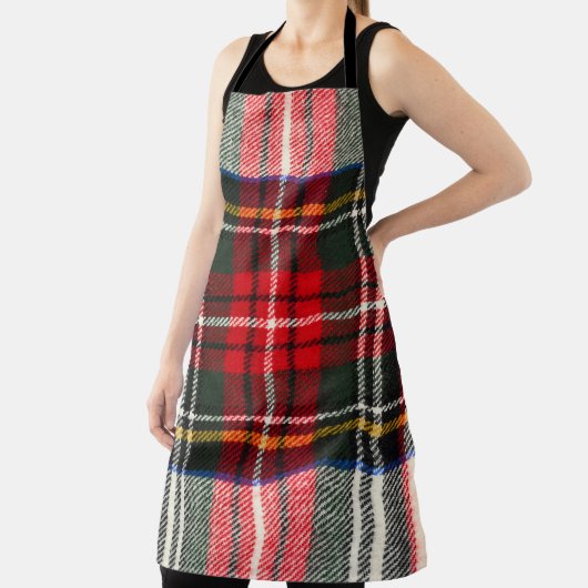 Tablier Motif écossais tartan. Laine rouge et blanche plai (Insitu)