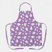 Tablier Motif Éffrayant Simple Ghosts Sur Halloween Violet (Recto)