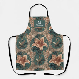 Tablier Motif Élégant Vintage Nouveauté Floral Oiseaux