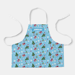Tablier Motif Elmo & Tango Noël Bleu