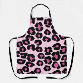 Tablier Motif Empreinte de léopard rose et noir (Recto)