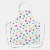 Tablier Motif Empreintes de pattes colorés (Recto)