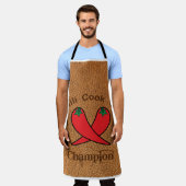 Tablier motif en cuir Chili Cook Off Champion (Porté)