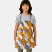 Tablier Motif en diagonale du chat noir blanc gingembre (Insitu)