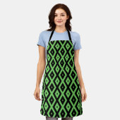 Tablier Motif en diamant vert citron et noir (Porté)