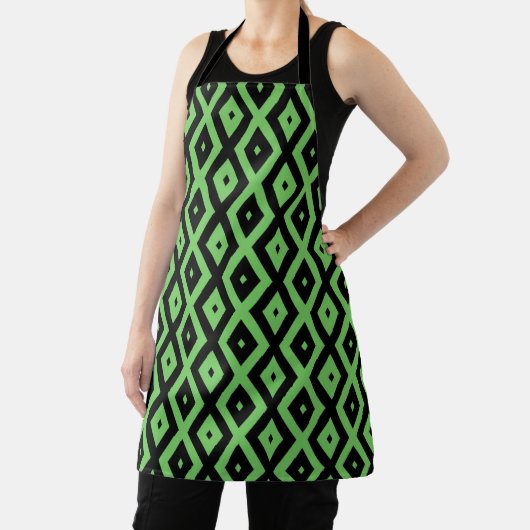 Tablier Motif en diamant vert citron et noir (Insitu)