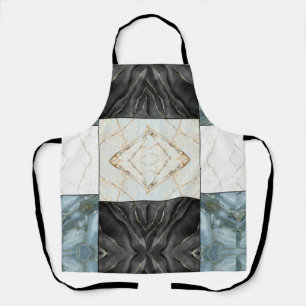 Tablier Motif en marbre noir et blanc d'or