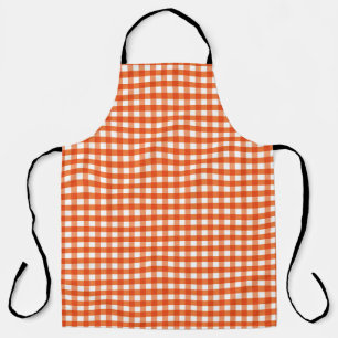 Tablier Motif En vichy orange et blanc