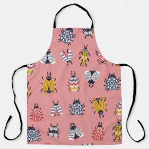 Tablier Motif Enfantin Scandinave avec Insectes et Coléopt