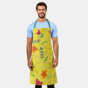 Tablier Motif et Feuille sans fil Floral
