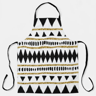 Tablier Motif ethnique Black Gold Parties scintillant