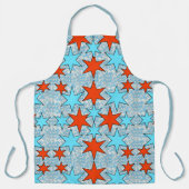 Tablier Motif étoile bleu et rouge (Recto)