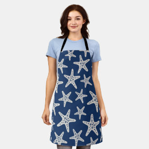 Tablier Motif Étoile de Mer Bleu