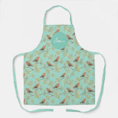 Tablier Motif européen vintage peint Robin Bird (Recto)