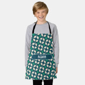 Tablier Motif feuille bleu vert minimal (Porté)