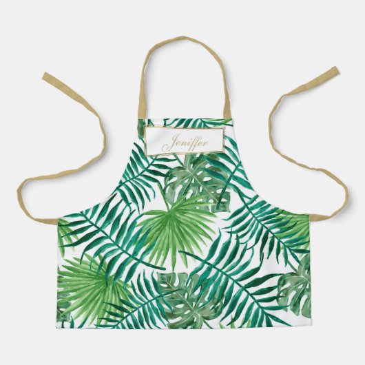 Tablier Motif Feuille de la forêt tropicale. (Recto)