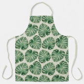 Tablier Motif Feuille de Monstera Tropicale Verte (Recto)