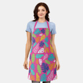 Tablier Motif Feuille d'été de couleur vive (Porté)