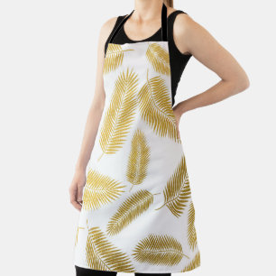 Tablier Motif Feuille Faux Gold Palm