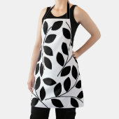 Tablier Motif Feuille noir (Insitu)