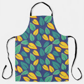 Tablier Motif Feuille vert et jaune en chute (Recto)